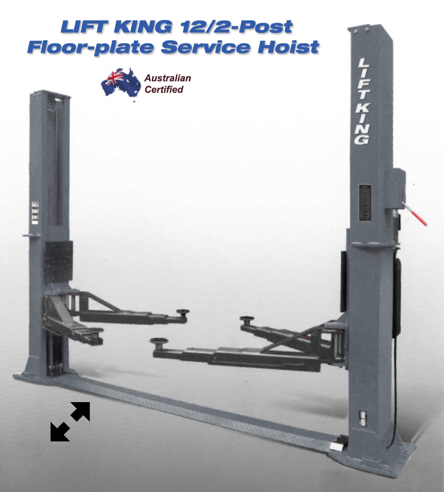 Manual Single-Point Release model 1.825m Lift Height + Adaptors & up to 2.927m Drive-Through… Symmetric-Armed  Australian & Euro Certified  5500kgs Capacity