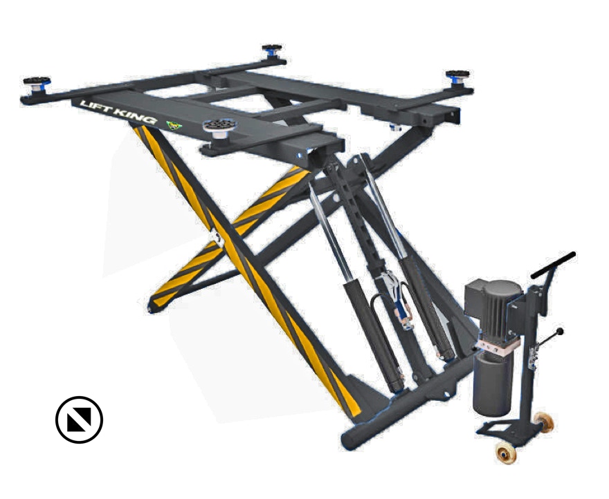 Lift King 2800Kgs Mid-Rise Portable Scissor Lift: For lifting to a comfortable working height... safer and causes less fatigue...