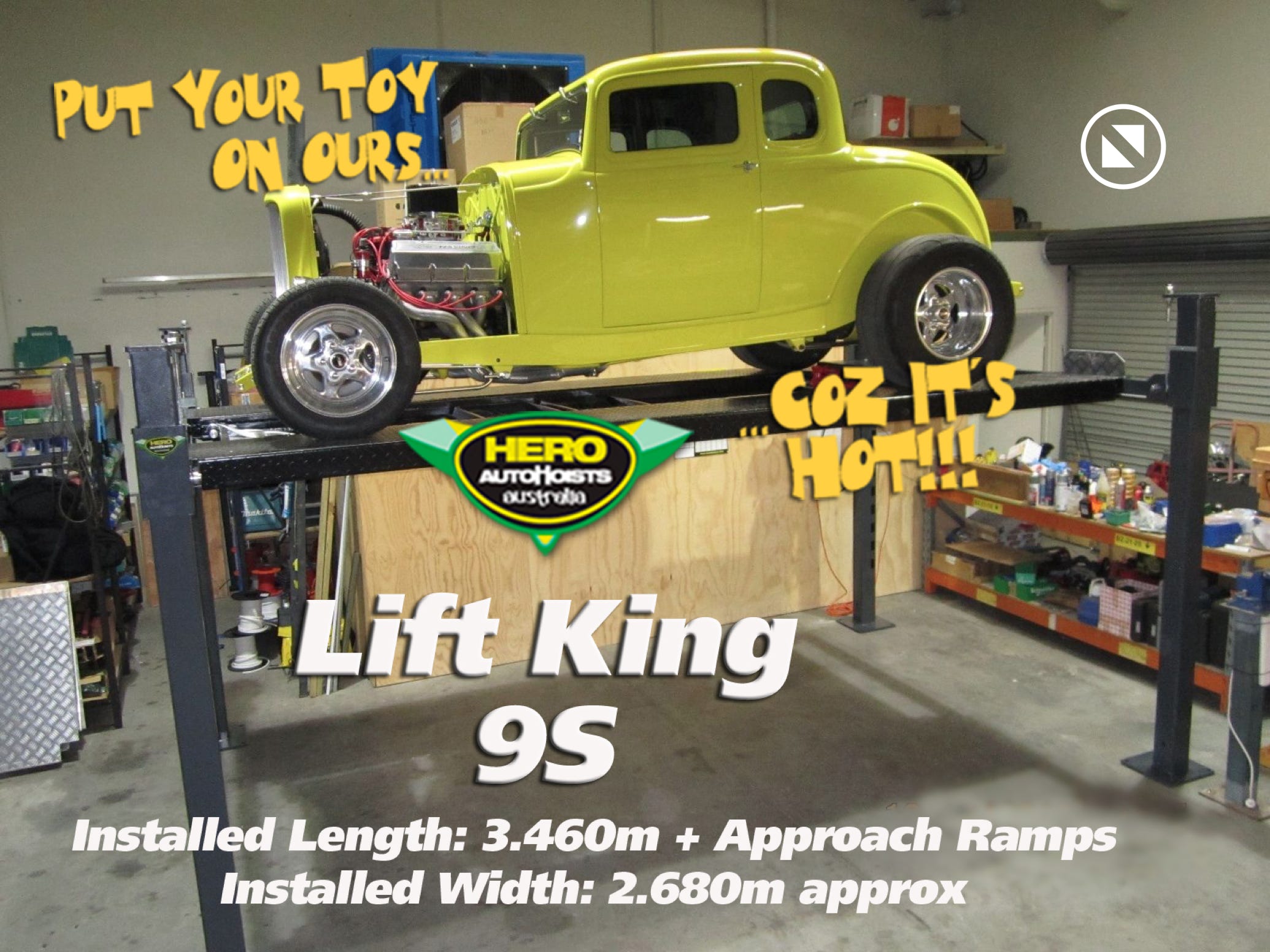 Lift King 9S - great for small spaces and average to compact size cars...