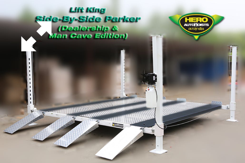 High-Lift model - installs into 5.287m (approx). Longer runways & wider between the posts.  Less width than 2 single hoists… 4500kgs or 4000kgs Capacity