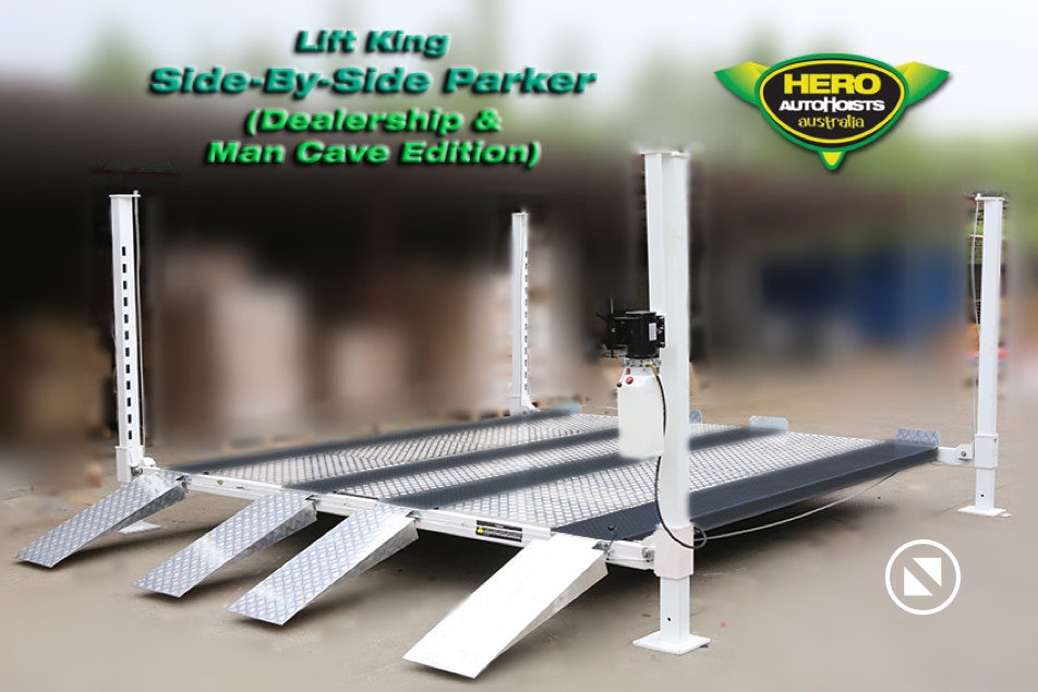 The Lift King Side-By-Side Parker instantly doubles your garage space... for less than $8,000.00 - you can't go wrong...