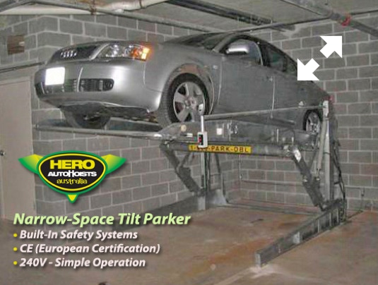 Lift King Narrow-Space Tilt-Parker: Can be ordered in ‘narrow’ style - for narrow-bay installations
